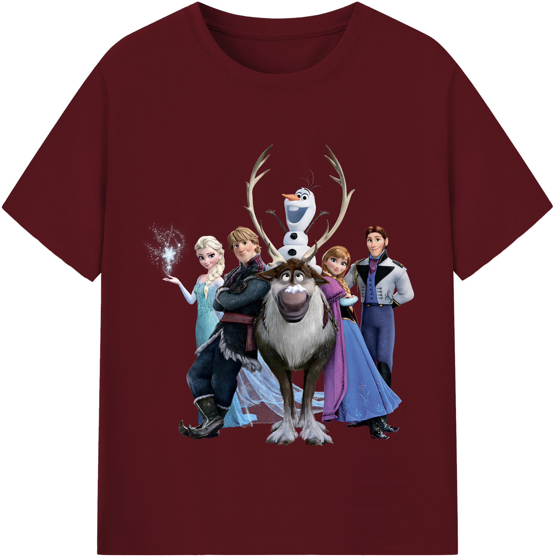 （画像用） アナと雪の女王 アンナ エルサ Frozen Anna Elsa 綿100％半袖Tシャツ（フロントプリント）